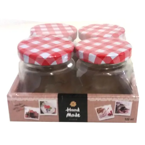 Weckpotje met metaal rood deksel 100 ml